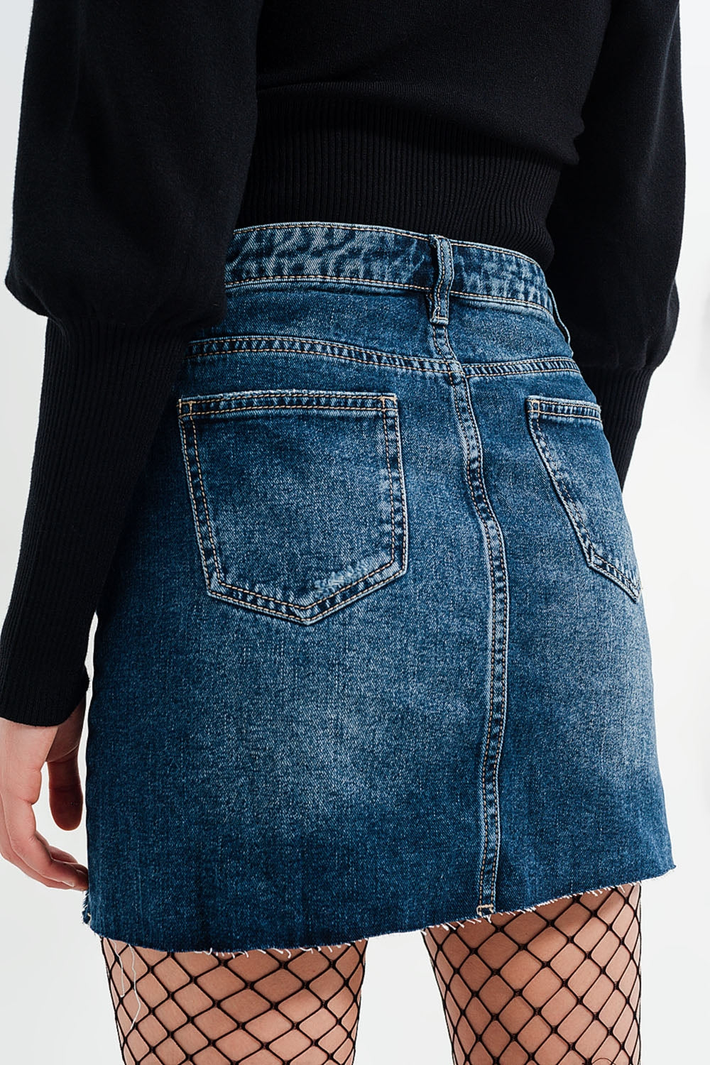 Falda Mini Denim Rasgado