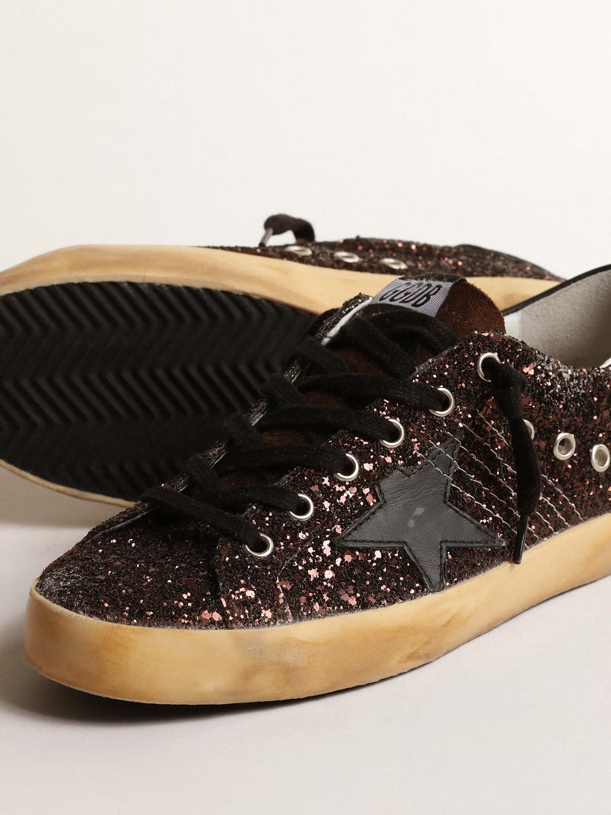 Zapatillas Golden Goose Mujer Super-Star Con Purpurina