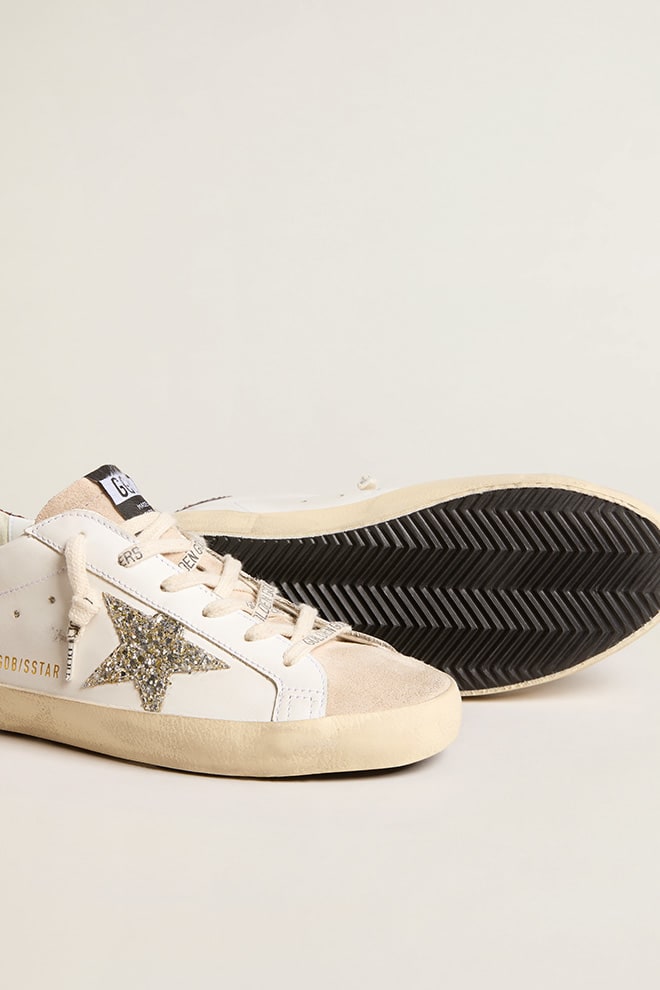 Zapatillas Golden Goose Super-Star  Leath Glitter Star Spur Suede Mujer