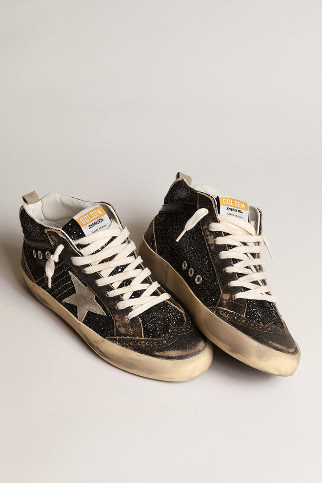 Zapatillas Golden Goose Mid Star Glitter Upper Shiny Leather Mujer