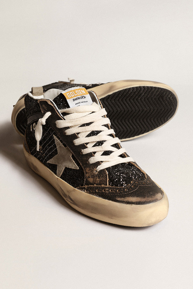 Zapatillas Golden Goose Mid Star Glitter Upper Shiny Leather Mujer