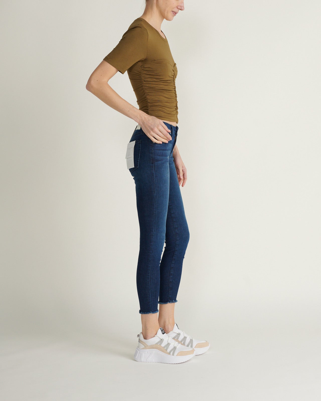 Jeans Costa Mid Rise Crop Dark Chelsea