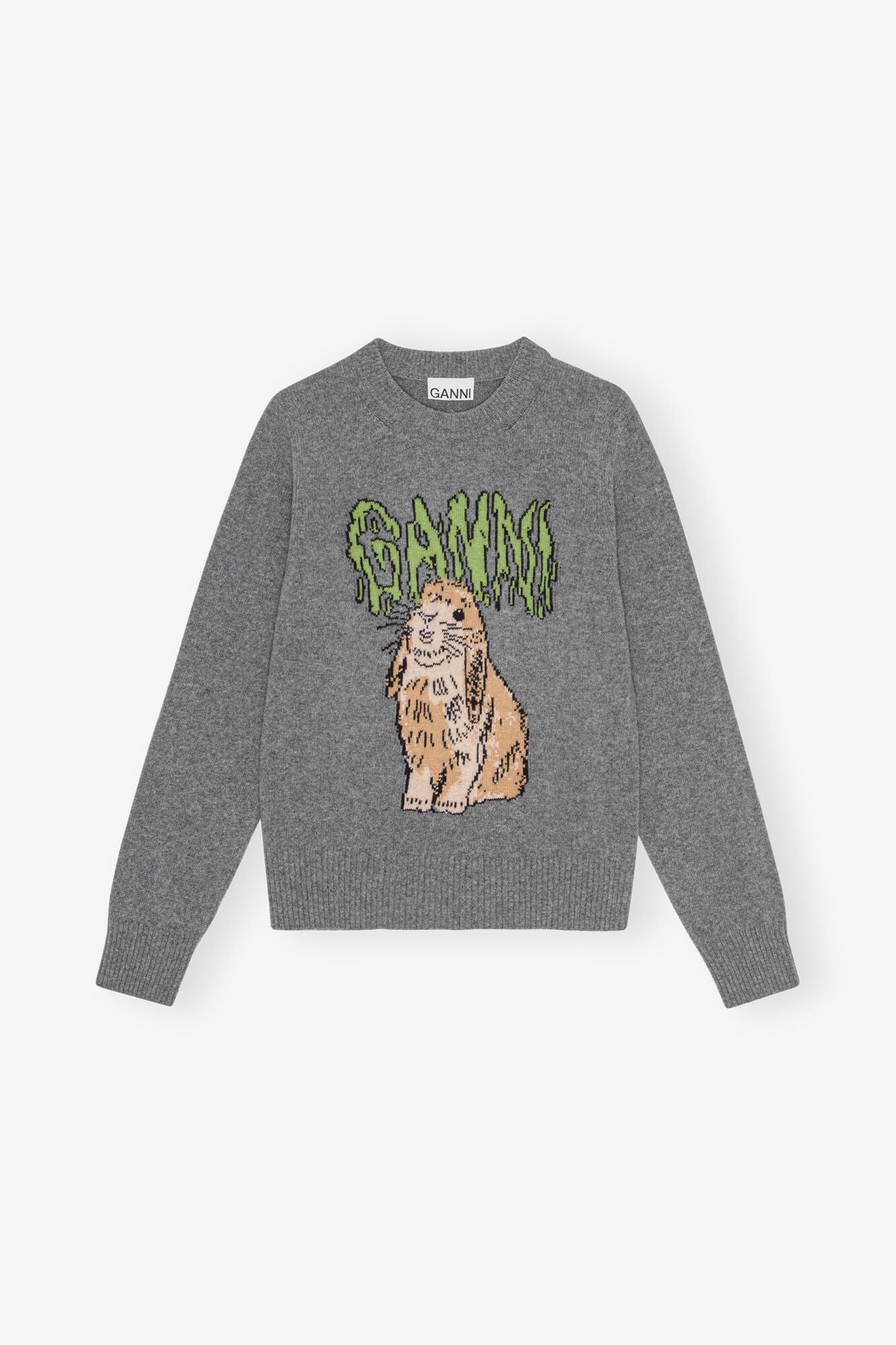 Sweater Graphic Wool Mix Bunny Crewneck