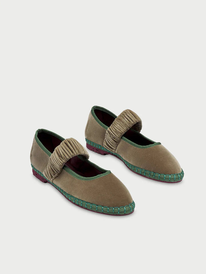 Ballerinas Mafalda Velvet Mossy