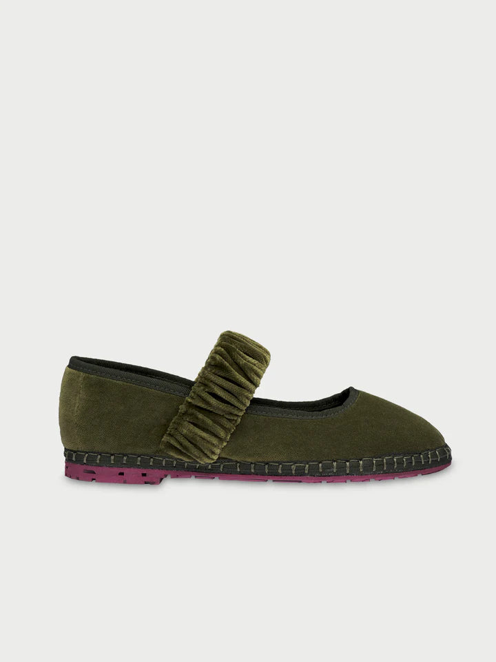 Ballerinas Mafalda Velvet Olive