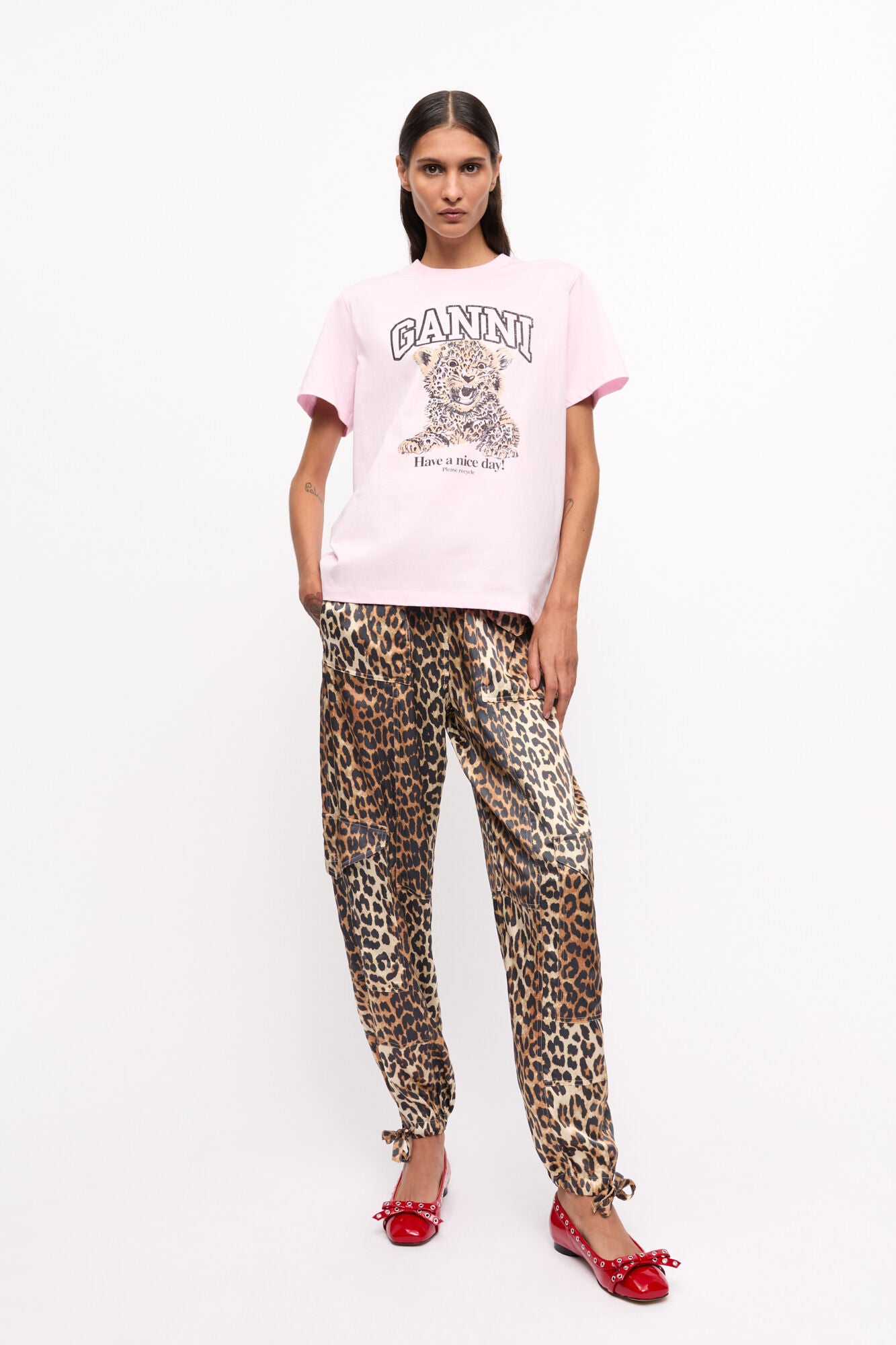 Camiseta Básica Holgada De Leopardo