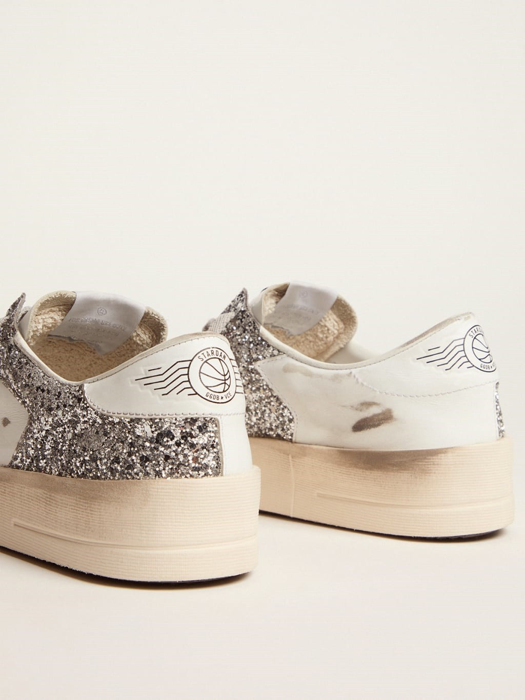 Zapatillas Golden Goose Stardan Leather And Glitter Upper Glitter Star Mujer