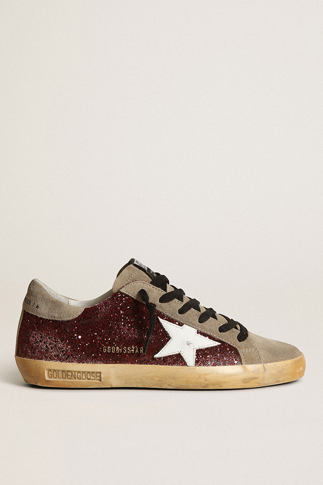 Zapatillas Golden Goose Mujer Super-Star Glitter Upper Suede Toe And Heel Leather