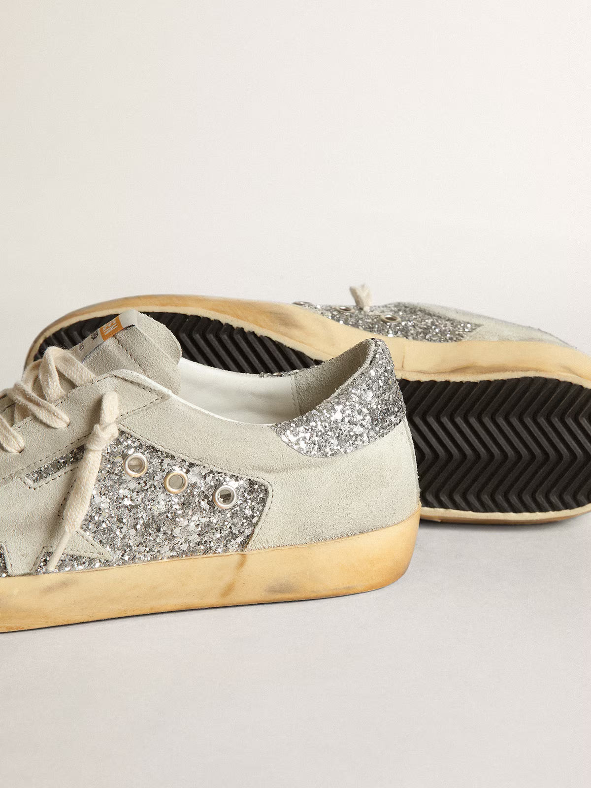 Zapatillas Golden Goose Mujer Super-Star Suede And Glitter Upper