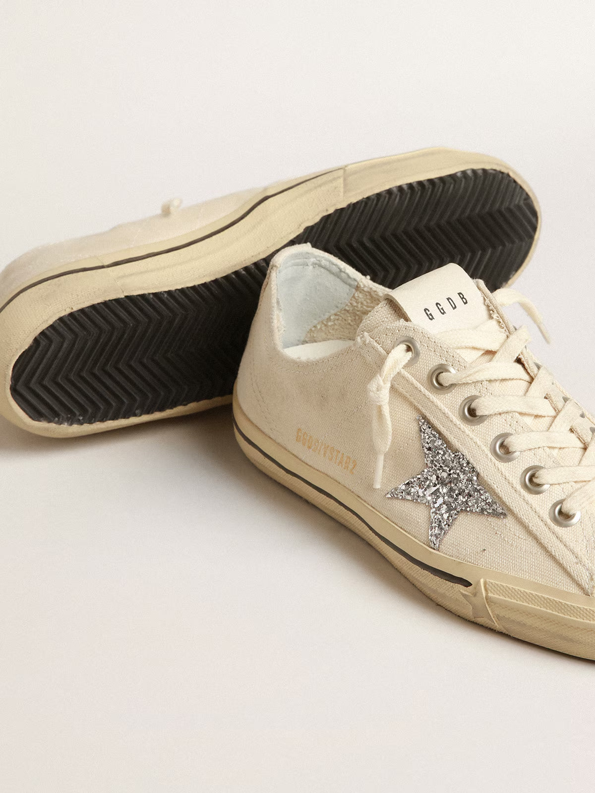 Zapatillas Golden Goose V-Star 2 Canvas Glitter Star Line Foxing Mujer