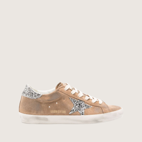 Zapatillas Golden Goose Super Star Suede Upper Glitter Star Heel Mujer