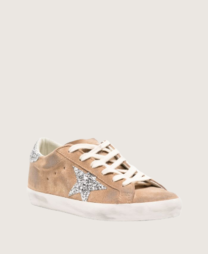 Zapatillas Golden Goose Super Star Suede Upper Glitter Star Heel Mujer