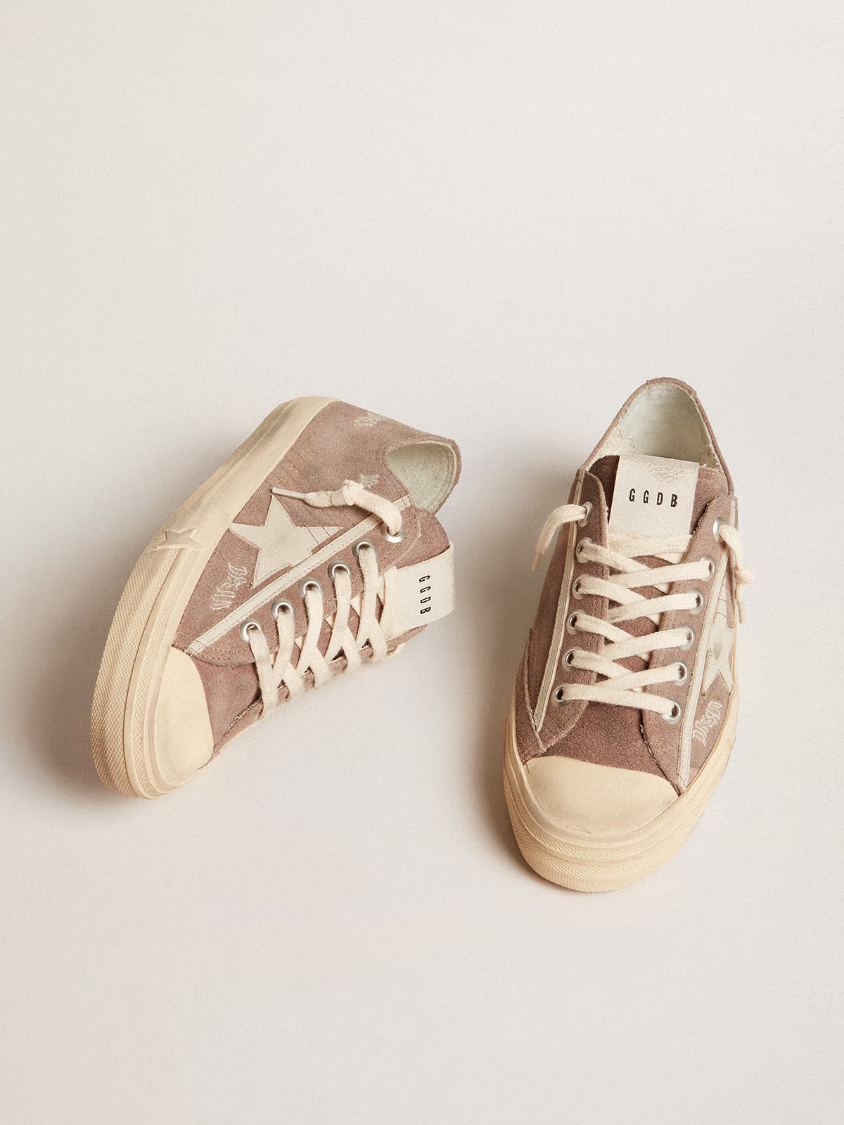 Zapatillas Golden Goose V-Star 2 Suede Embroideries Leather Star Mujer