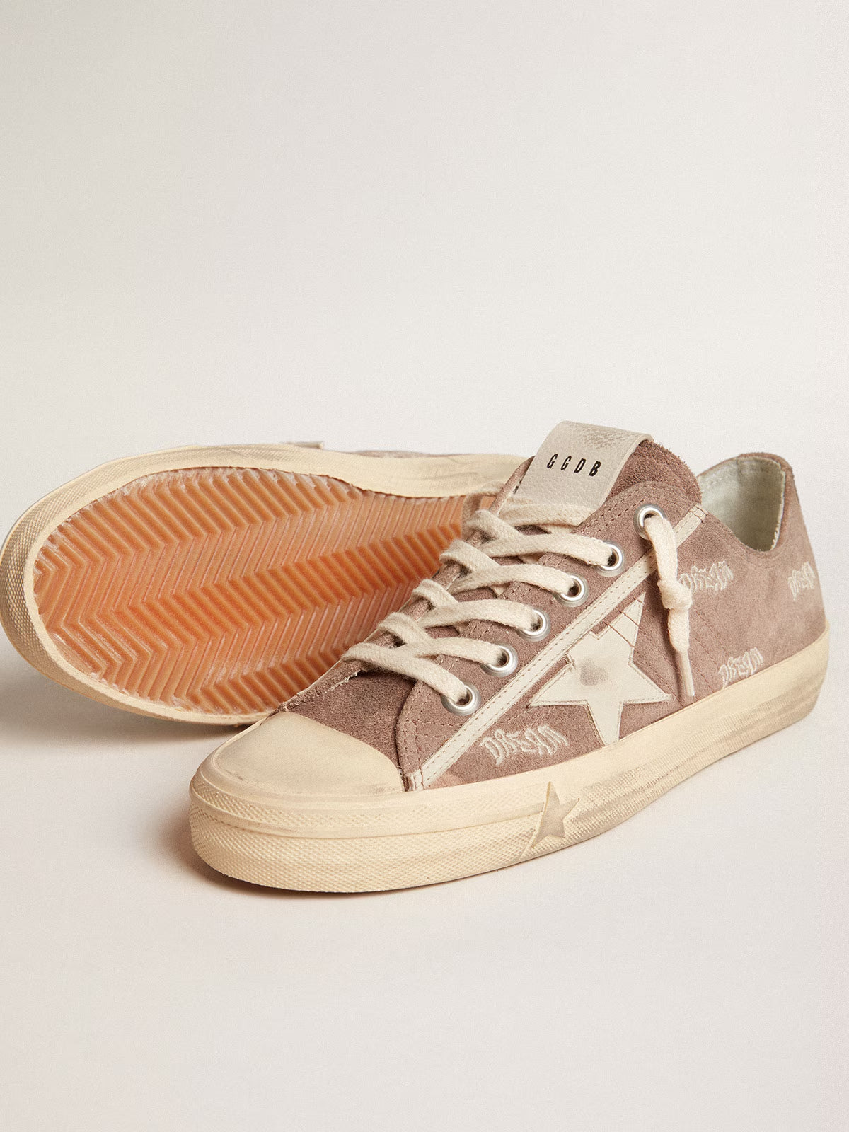 Zapatillas Golden Goose V-Star 2 Suede Embroideries Leather Star Mujer