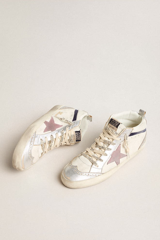 Zapatillas Golden Goose Mid Star Laminated Toe Heel And Spur Nappa Mujer