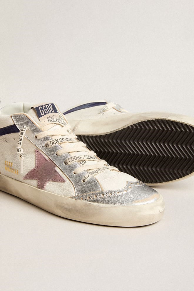 Zapatillas Golden Goose Mid Star Laminated Toe Heel And Spur Nappa Mujer