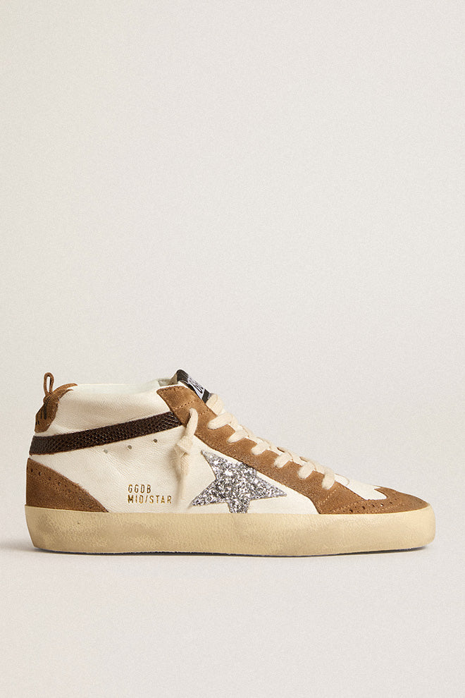 Zapatillas Golden Goose Mid Star Nappa Glit Star Suede Print Leath Mujer