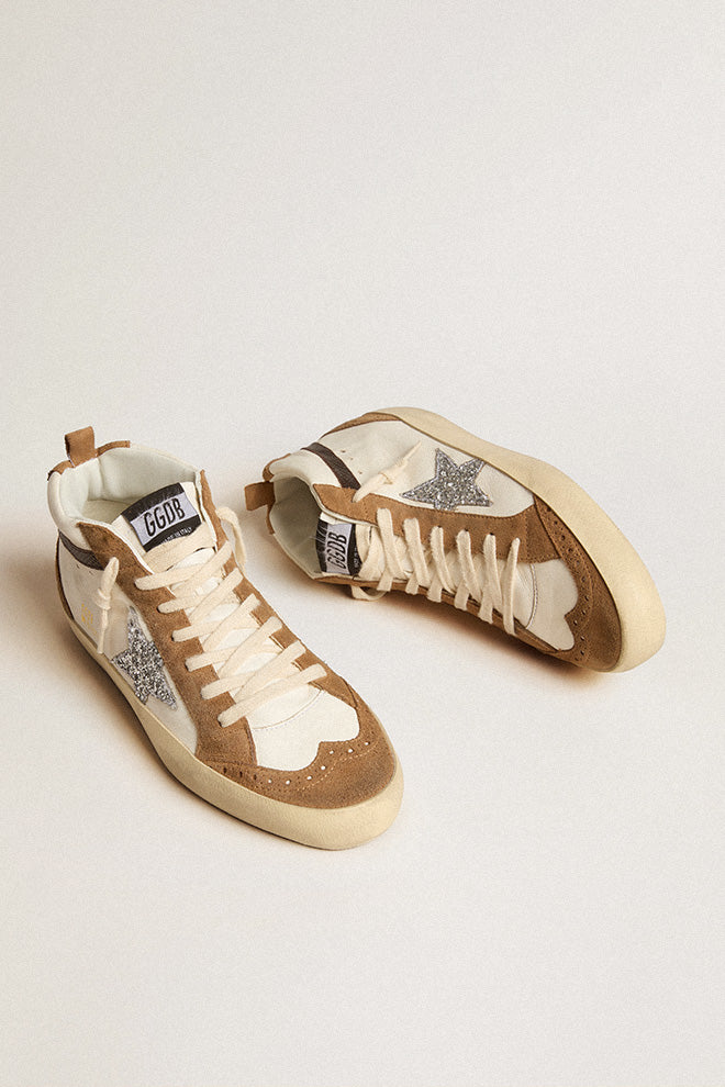 Zapatillas Golden Goose Mid Star Nappa Glit Star Suede Print Leath Mujer