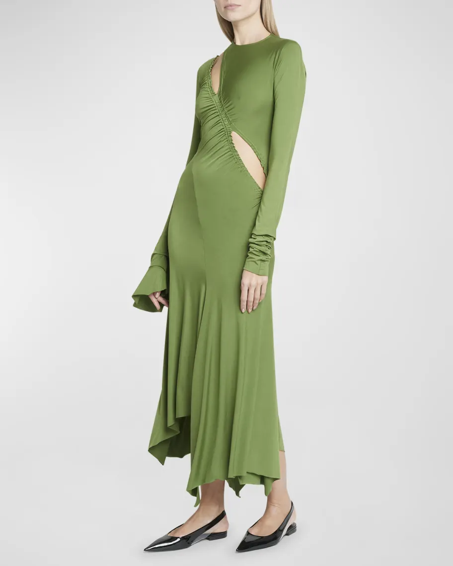 Vestido Asymmetric Slash Jersey