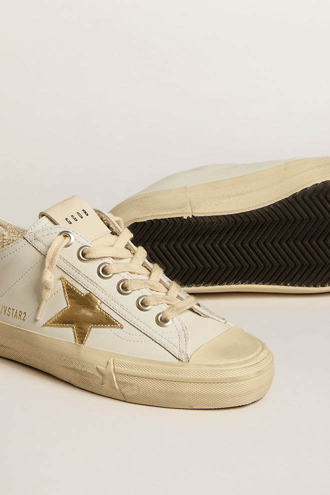 Zapatillas Golden Goose V-Star 2 Leather Upper Laminated Mujer