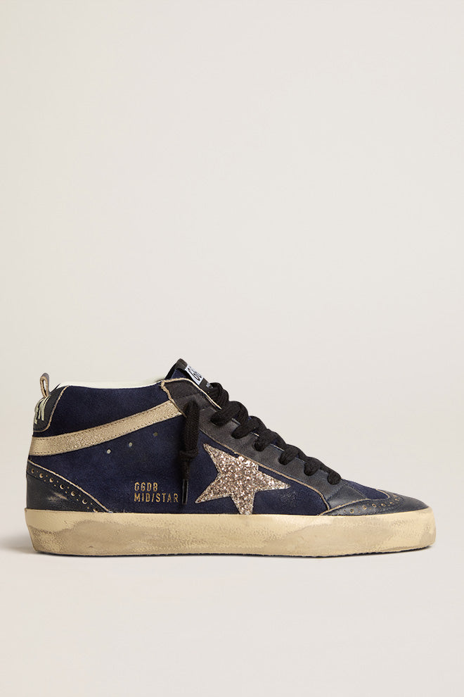 Zapatillas Golden Goose Mid Star Suede Upper Glitter Mujer