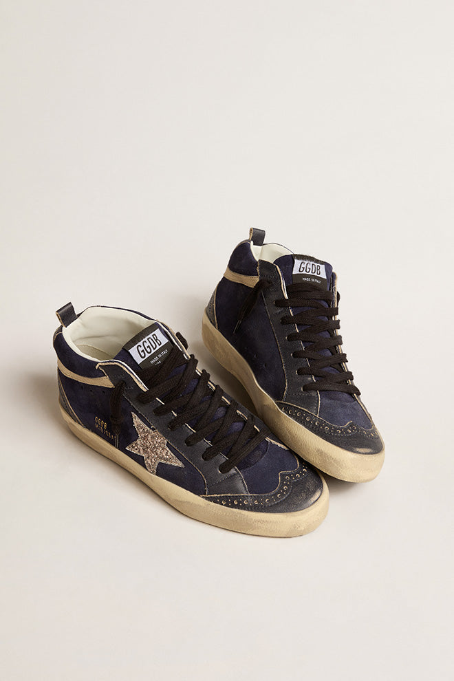 Zapatillas Golden Goose Mid Star Suede Upper Glitter Mujer