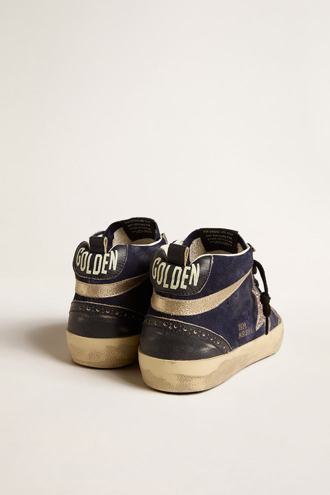 Zapatillas Golden Goose Mid Star Suede Upper Glitter Mujer